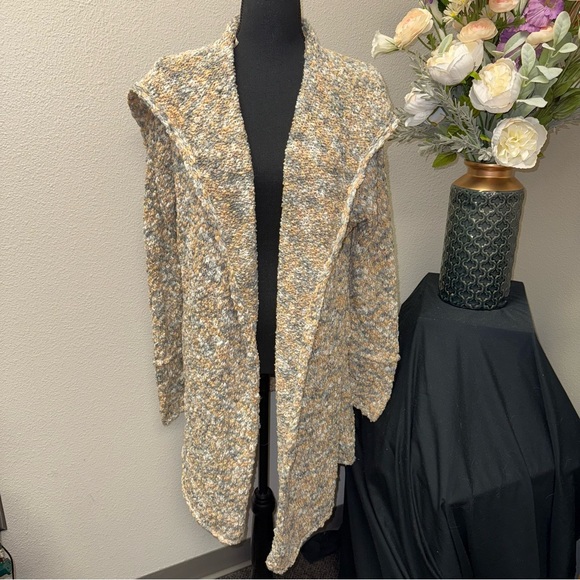 C Est. 1946 Sweaters - Est. 1946 Cozy Marled Knit Open Front Cardigan Sweater Neutral Gray Tan XL